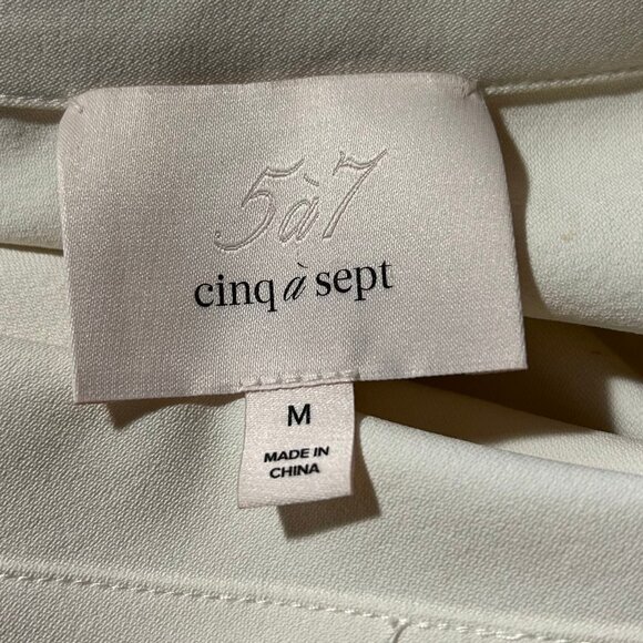 Cinq à Sept Cream Blouse- knotted front - Picture 7 of 15